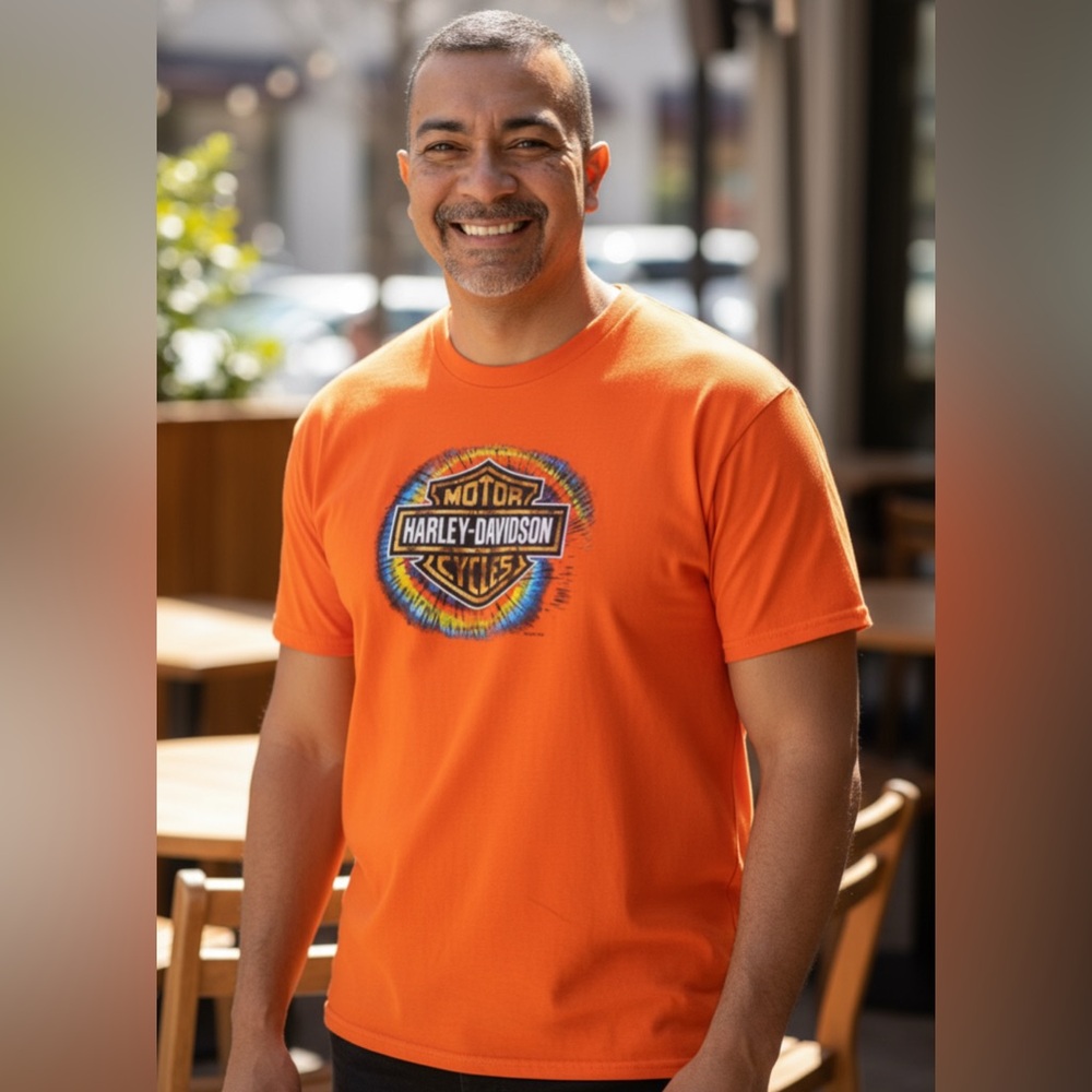 Harley-Davidson Orange T-Shirt Size XL (No Tag)